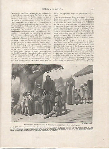LAMINA 18017: Misioneros franciscanos con los Araucanos