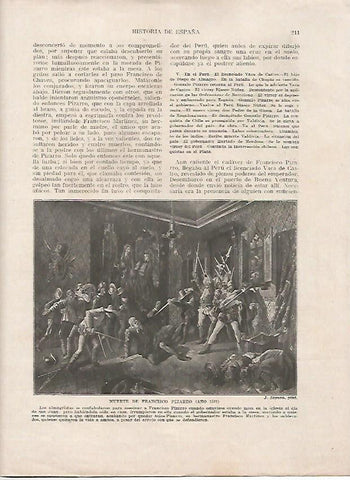 LAMINA 18014: Muerte de Francisco Pizarro en el año 1541