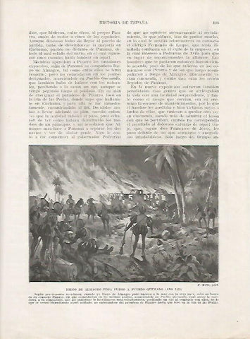 LAMINA 18010: Diego de Almagro quemando un pueblo en el año 1525
