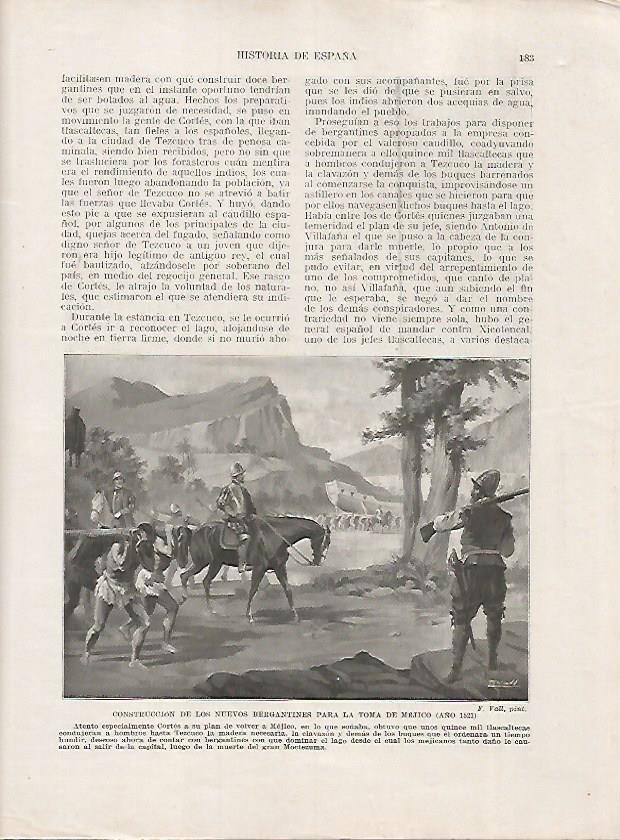 LAMINA 18004: Construccion de bergantines para la toma de Mexico en 1521