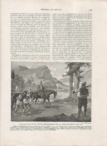 LAMINA 18004: Construccion de bergantines para la toma de Mexico en 1521