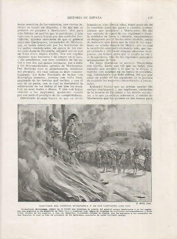 LAMINA 18001: Ejecucion de Quelpopoca y sus capitanes en el año 