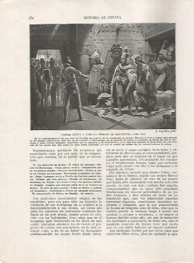 LAMINA 18000: Cortes empresona a Moctezuma en el año 1519
