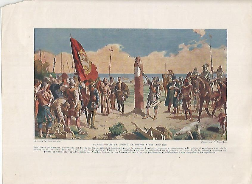 LAMINA 17998: Fundacion de Buenos Aires en el año 1535