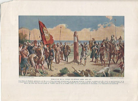LAMINA 17998: Fundacion de Buenos Aires en el año 1535