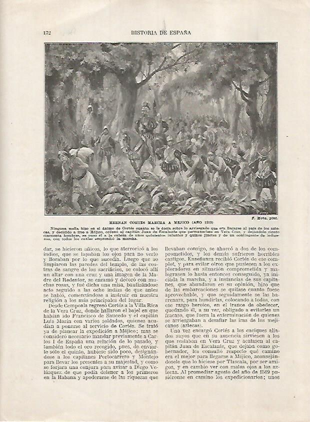 LAMINA 17997: Hernan Cortes marcha a Mexico en 1519
