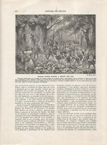 LAMINA 17997: Hernan Cortes marcha a Mexico en 1519