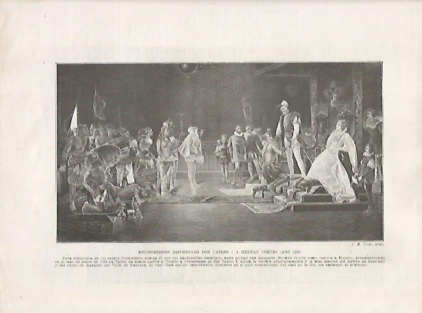 LAMINA 18007: Carlos I y Hernan Cortes en el año 1528