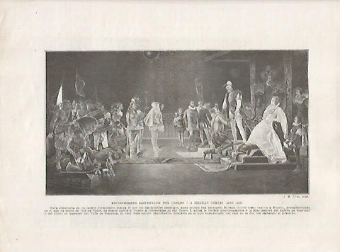 LAMINA 18007: Carlos I y Hernan Cortes en el año 1528