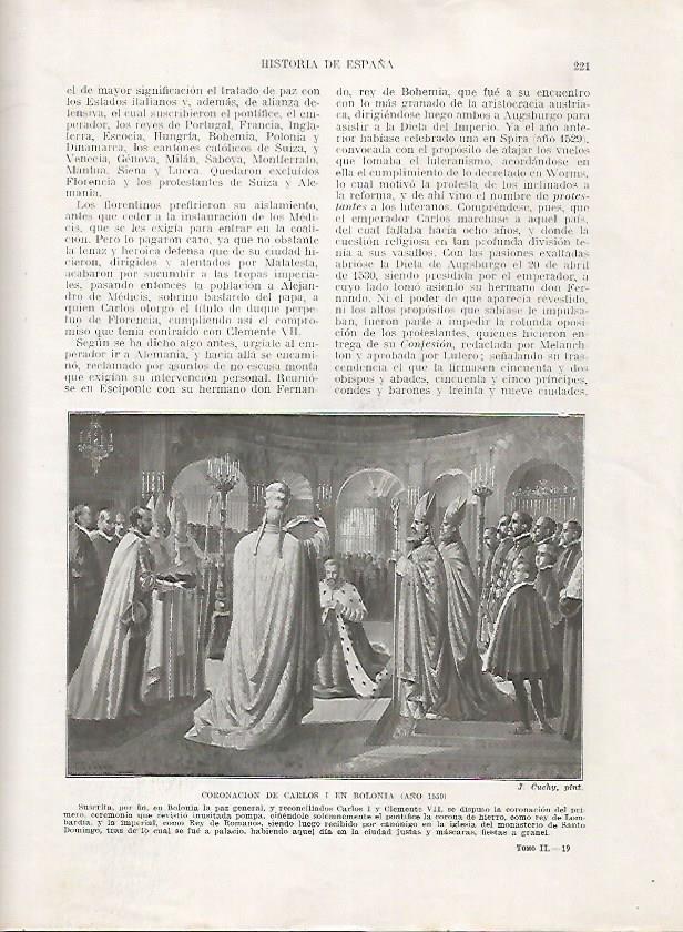 LAMINA 18020: Coronacion de Carlos I en Bolonia, año 1530