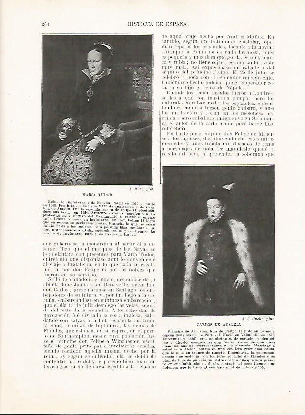 LAMINA 18044: Maria Tudor y Carlos de Austria
