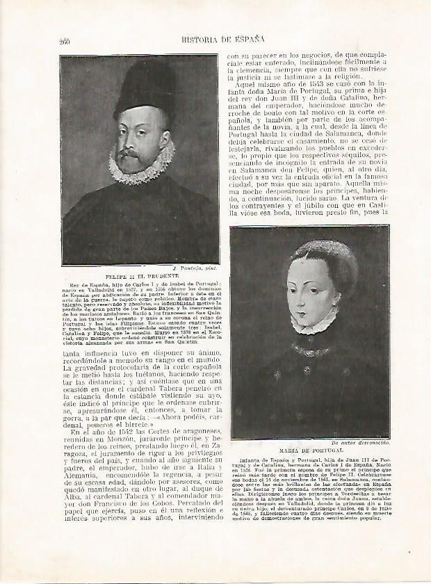 LAMINA 18042: Felipe II el Prudente y Maria de Portugal