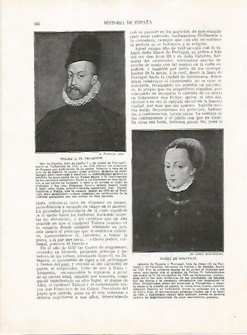 LAMINA 18042: Felipe II el Prudente y Maria de Portugal