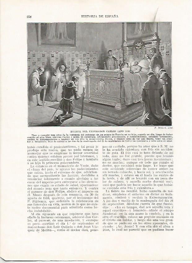 LAMINA 18041: Muerte del emperador Carlos en 1558
