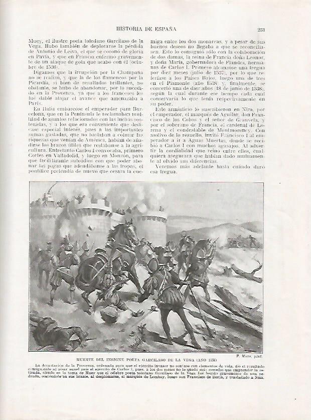 LAMINA 18025: Muerte de Garcilaso de la Vega en el año 1536