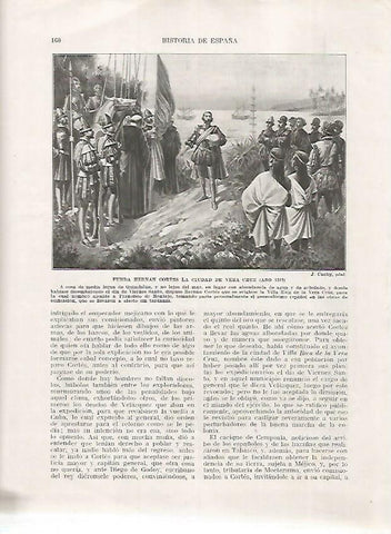 LAMINA 17995: Fundacion de Veracruz por Hernan Cortes, año 1519