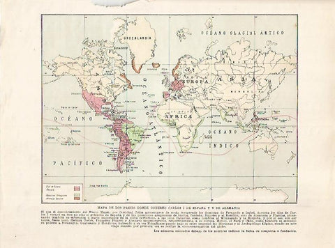LAMINA 17963: Mapa de los paises bajo dominio de Carlos I