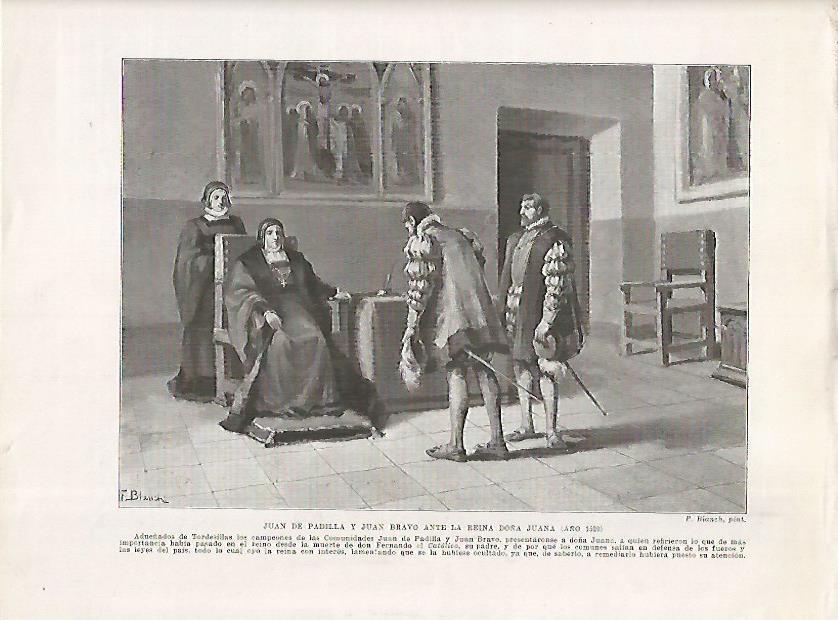 LAMINA 17960: Juan de Padilla y Juan Bravo ante la reina Juana, 1520
