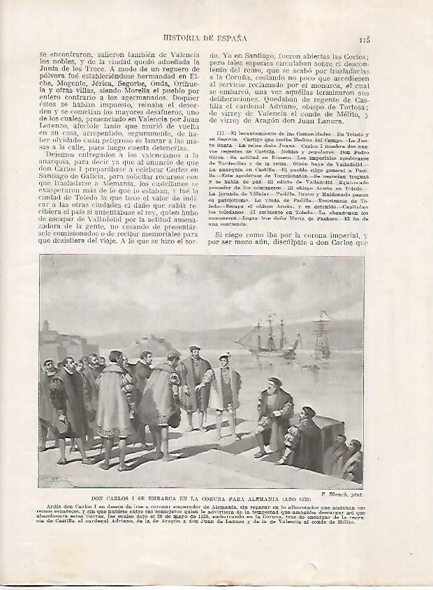 LAMINA 17958: Carlos I embarca en La Coruña, 1520