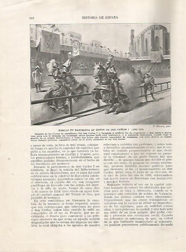 LAMINA 17955: Fiestas en Barcelona en honor de Carlos I, año 1519