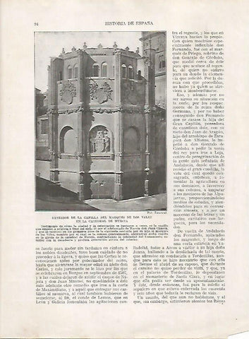 LAMINA 17945: Capilla del Marques de los Velez en la Catedral de Murcia