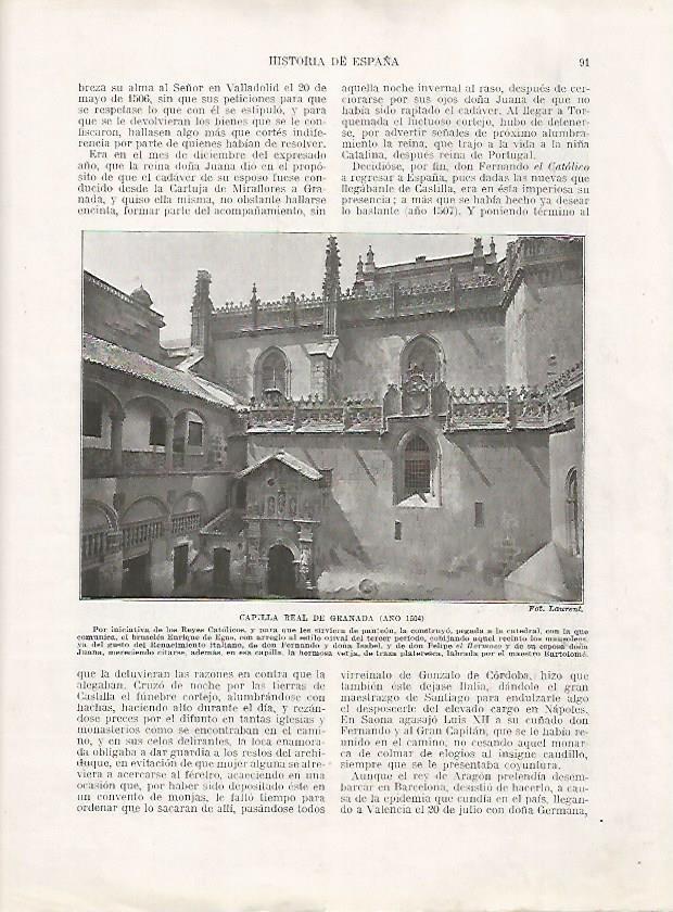 LAMINA 17944: Capilla Real de Granada