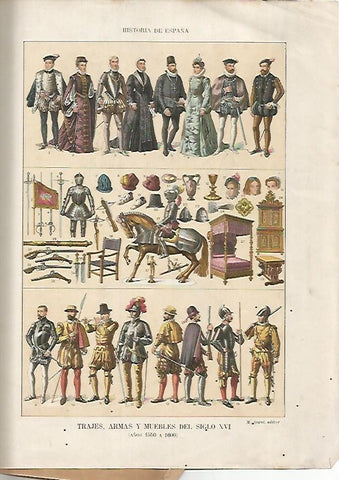 LAMINA 17991: Trajes, armas, muebles y joyas del siglo XVI