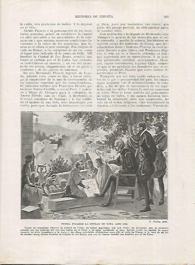LAMINA 17990: Fundacion de Lima por Pizarro, año 1536