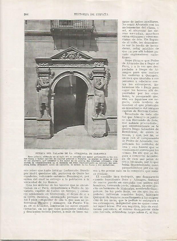 LAMINA 17989: Palacio de la Audiencia de Zaragoza