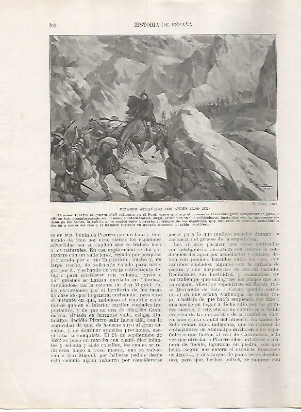 LAMINA 17986: Pizarro atraviesa los Andes en 1532