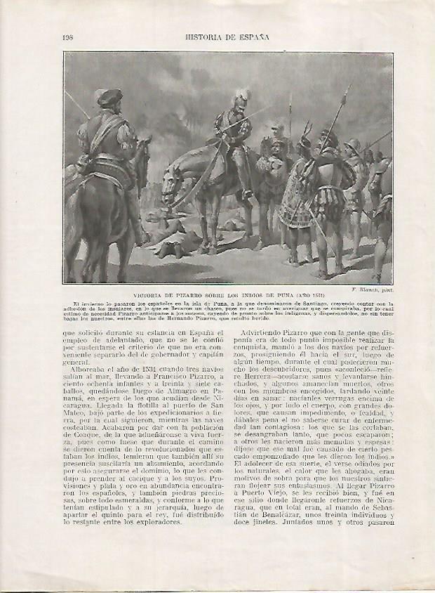 LAMINA 17985: Victoria de Pizarro en Puna, año 1531