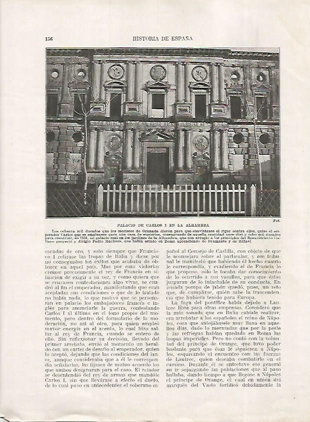 LAMINA 17981: Palacio de Carlos I en Granada
