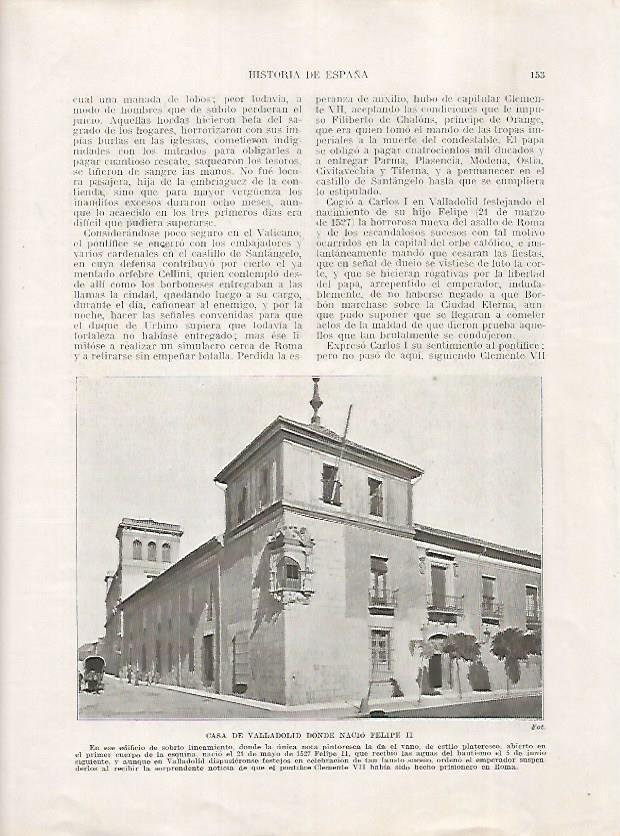 LAMINA 17980: Casa natal de Felipe II en Valladolid