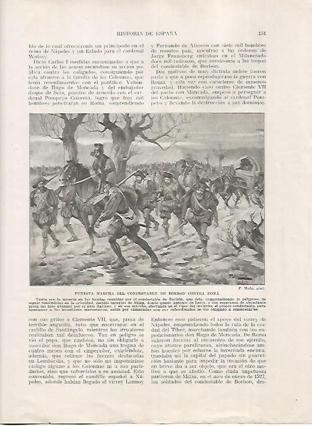 LAMINA 17979: Marcha del Condestable de Borbon contra Roma