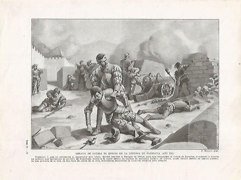 LAMINA 17971: Ignacio de Loyola herido en la defensa de Pamplona