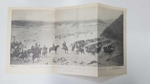 Lamina de Chile (num C4): Batalla de Dolores, entre las fuerzas del ejercito chileno y fuerzas aliadas del Peru y Bolivia (1891)