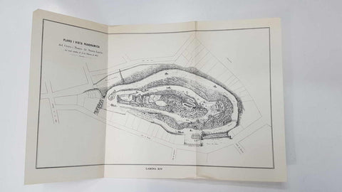Lamina de Chile (num C7): Plano i vista panoramica del Cerro i Paseo de Santa-Lucia (tal cual era el 15/02/1873