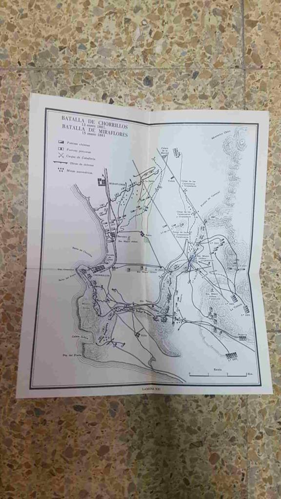 Lamina de Chile (num C29): Batalla de Chorrillos 13 enero 1881, Batalla de Miraflores 15 enero 1881