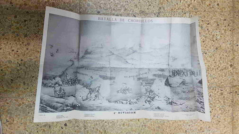 Lamina de Chile (num C30): Batalla de Chorrillos. 1a Division. Por Rupero Salcedo, Capitan del Buin