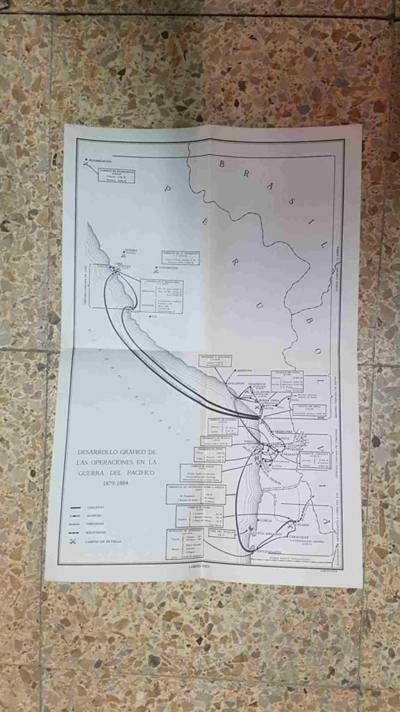 Lamina de Chile (num C31): Desarrollo grafico de las operaciones en la guerra del pacifico 1879-1884
