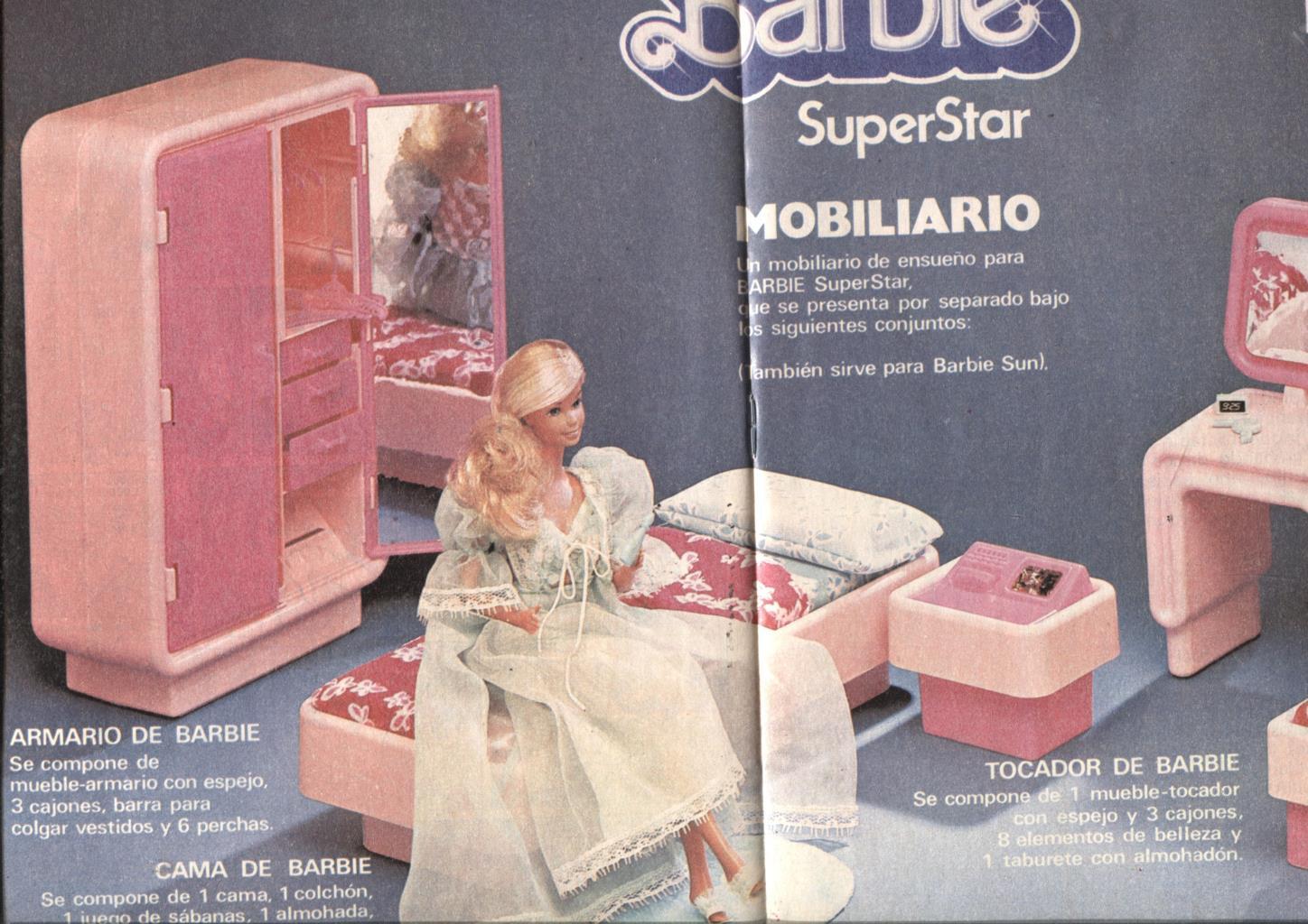 Bruguera: Super Lily numero 60: propaganda central 26,5 x 37 cm de Barbie superstar mobiliario