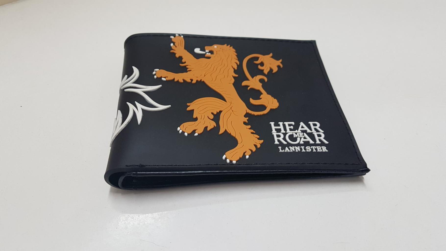 Cartera de bolsillo: Hear Me Roar Lannister (color negra), Game of Thrones (Juego de Tronos)