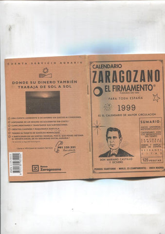 Calendario Zaragozano El Firmamento para toda España 1999