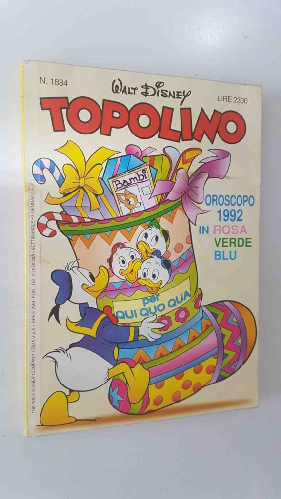 Walt Disney: Topolino num 1884, 5 gennaio 1992 - Oroscopo 1992 in Rosa, Verde, Blu