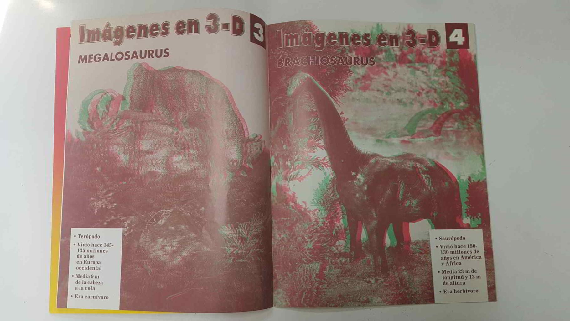 Dinosaurios fasciculo num 2 vol. 1 - Triceratops en portada. Imagenes en 3D: Megalosaurus y Brachiosaurus