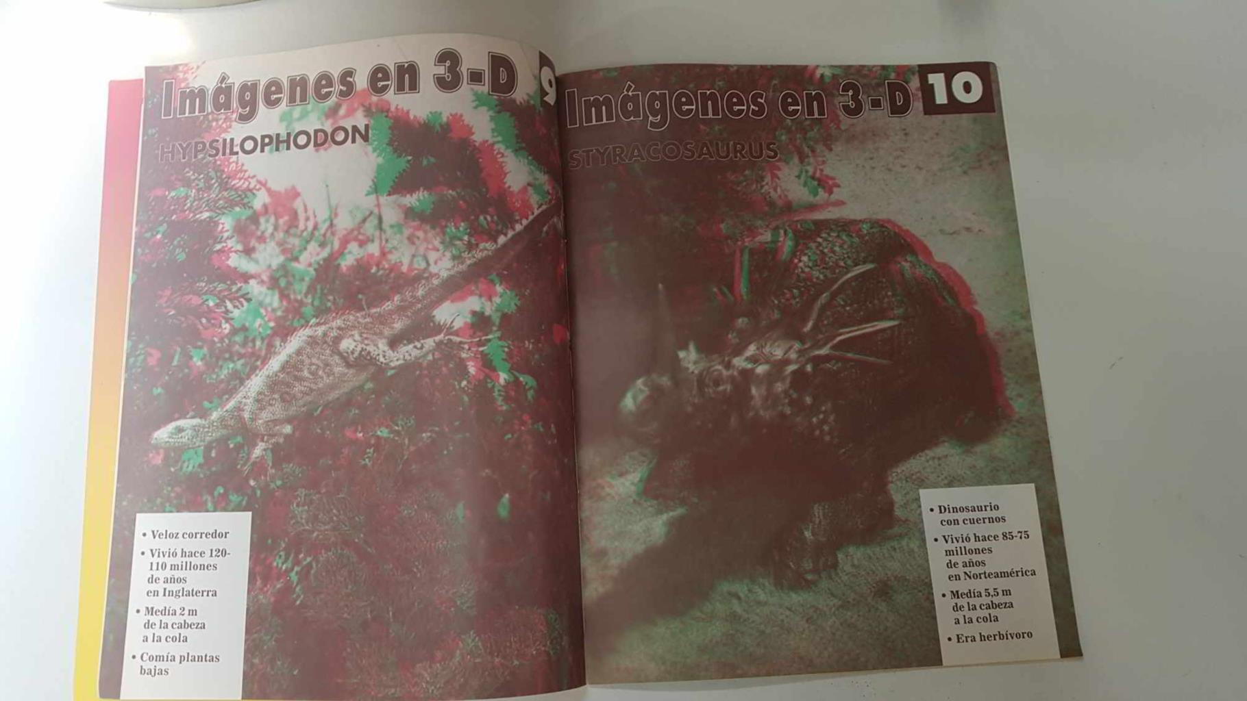 Dinosaurios fasciculo num 5 vol. 1 - Protoceratops en portada. Imagenes 3D: Hpslophodon, Styracosaurus