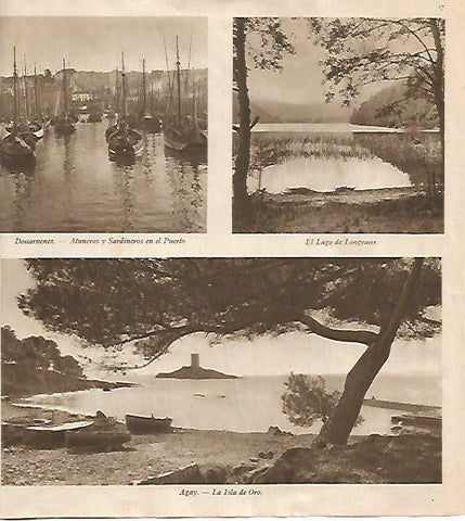 LAMINA 18477: Puerto de Douarnenez, Lago de Longemer y la Isla de Oro de Agay