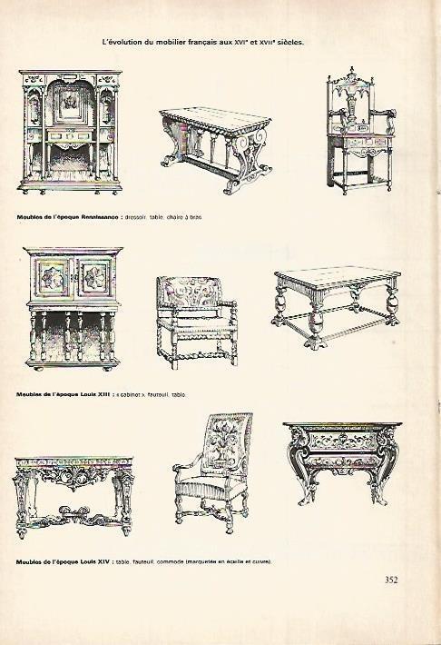 LAMINA 18512: Muebles del Renacimiento, epoca de Luis XIII y Luis XIV
