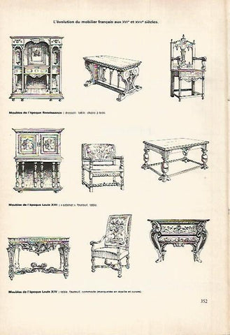 LAMINA 18512: Muebles del Renacimiento, epoca de Luis XIII y Luis XIV