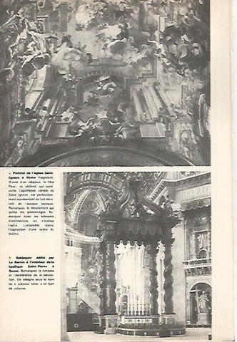 LAMINA 18527: Fresco de la iglesia de San Ignacio de Roma y baldaquin de El Vaticano